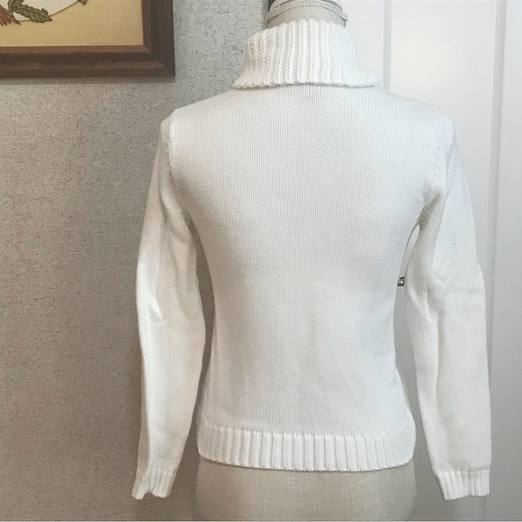 Lauren Ralph Lauren Cozy White Sweater with Toggle Neck Size P/P - Picture 2 of 9